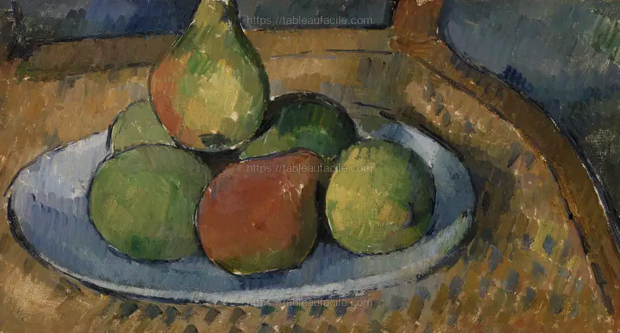 Plate of Fruit on a Chair (Assiette de fruits sur une chaise) by Paul Cézanne apercu