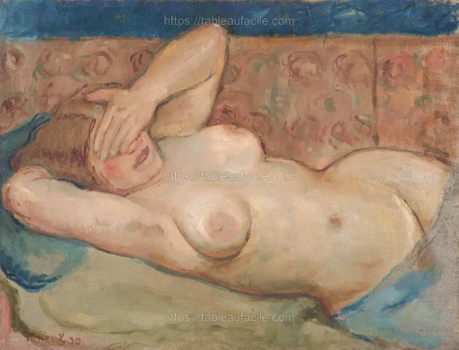 Reclining nude (shy) by Cyprián Majerník apercu