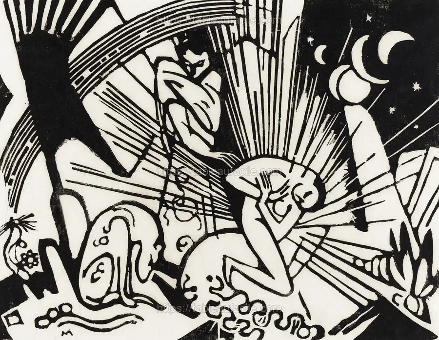 Reconciliation (1912) print in high resolution by Franz Marc apercu