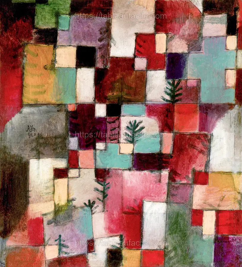 Red green and Violet–Yellow Rhythms (1920) by Paul Klee apercu