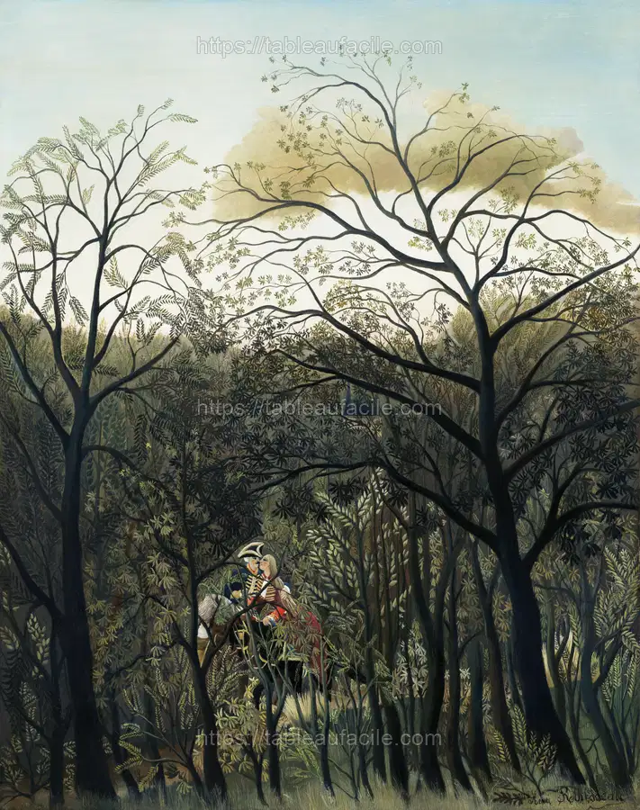 Rendezvous in the Forest (1889) by Henri Rousseau apercu