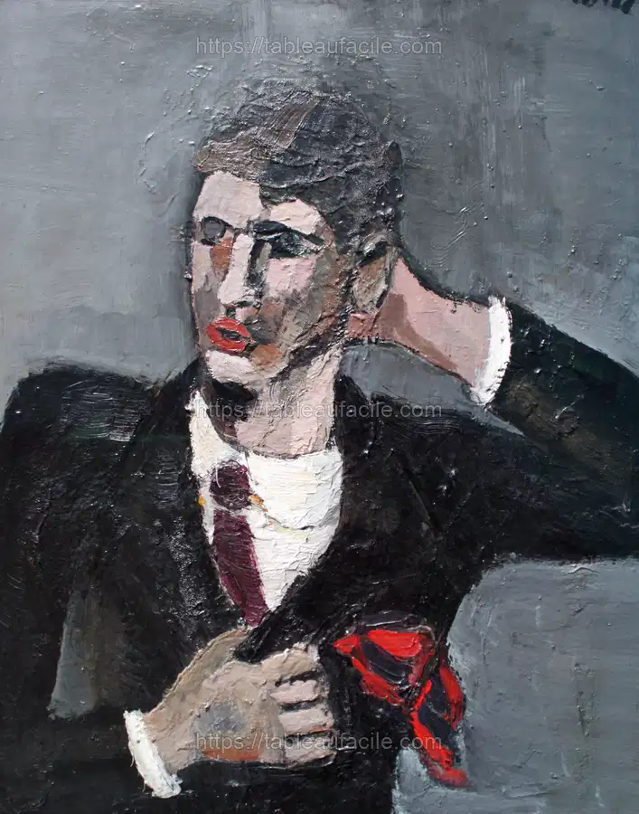 Self-portrait (1930) modern art painting by Helmut Kolle. apercu