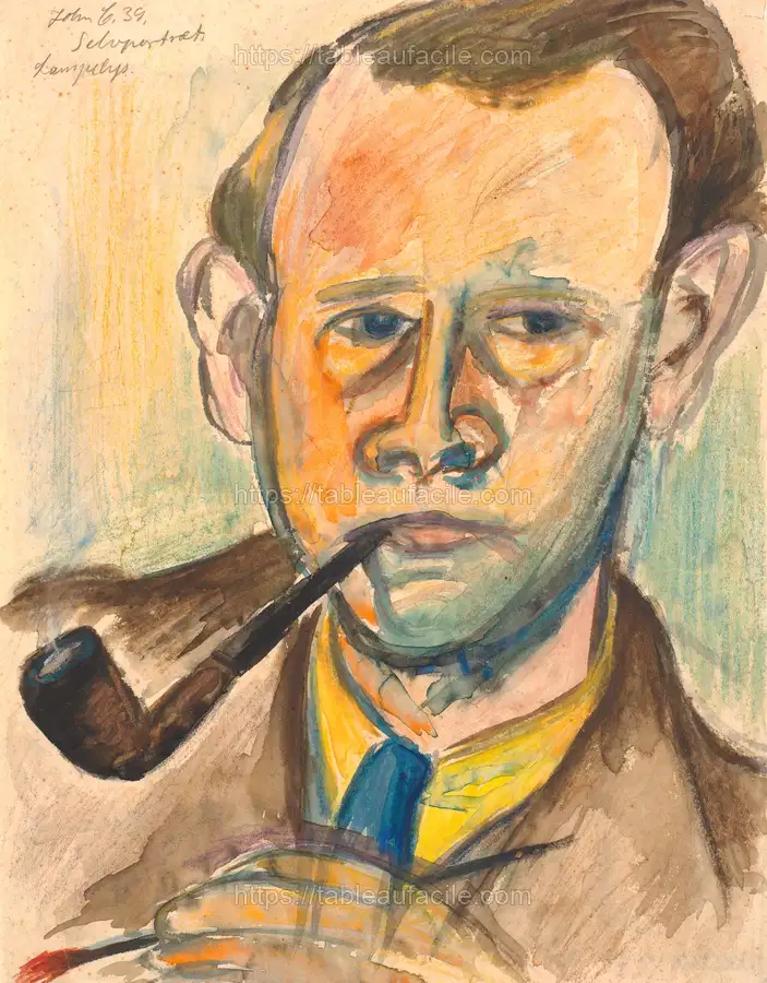 Self-portrait in lamplight by John Christensen apercu