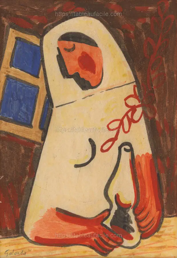 Sitting woman by Mikuláš Galanda apercu