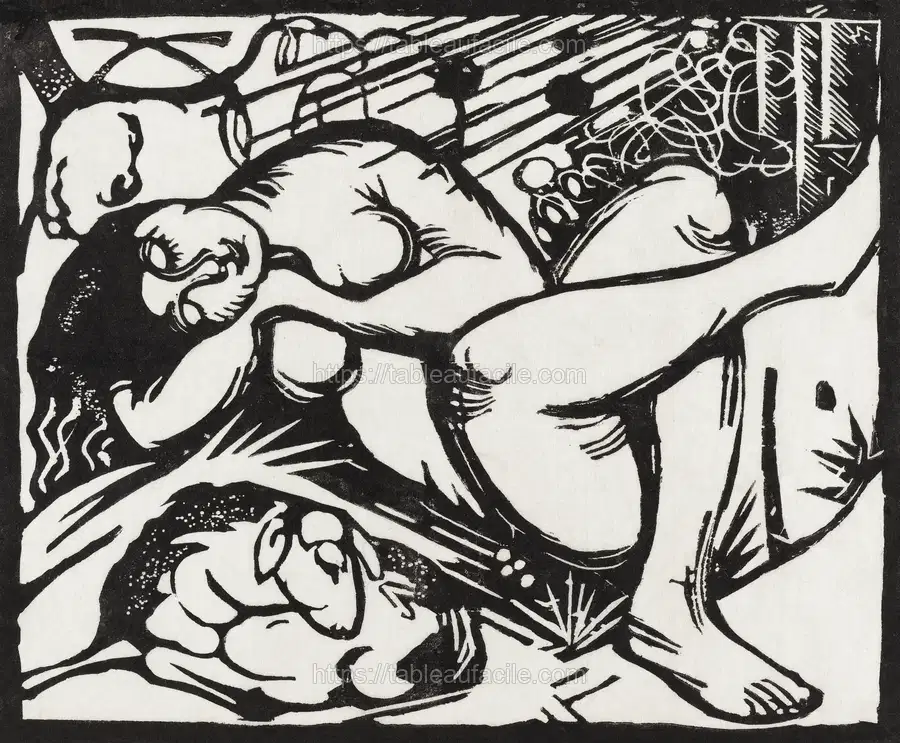 Sleeping Shepherdess (1912) by Franz Marc apercu
