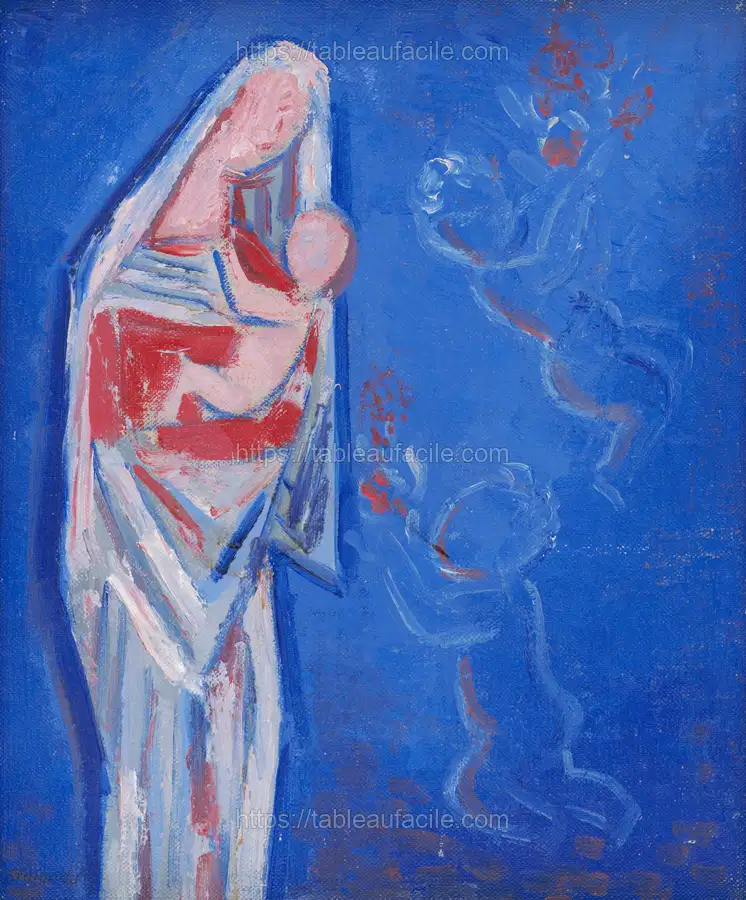 Standing madonna with an angel by Mikuláš Galanda apercu