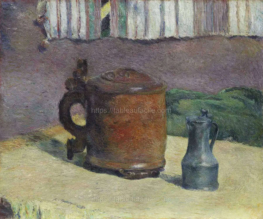 Still Life Wood Tankard and Metal Pitcher (1880) by Paul Gauguin apercu