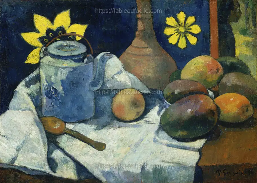 Still Life with Teapot and Fruit (1896) by Paul Gauguin apercu