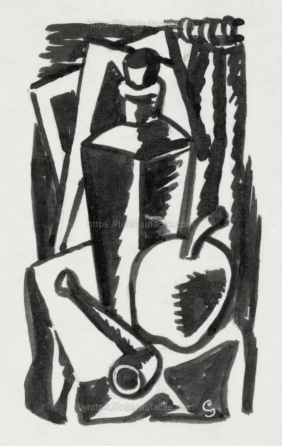 Still life with apple, pipe and bottle (ca. 1891–1941)Leo Gestel apercu