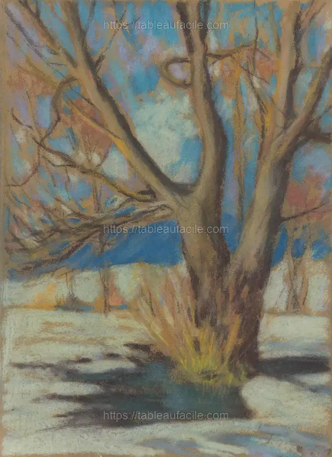 Study of a bare tree in the winter by Zolo Palugyay apercu
