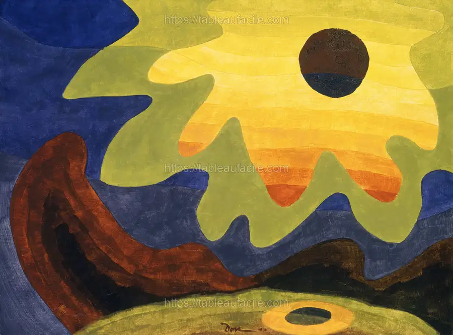 Sun (1943) vintage illustration by Arthur Dove apercu