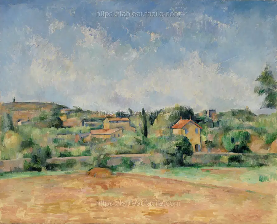 The Bellevue Plain, also called The Red Earth (La Plaine de Bellevue, dit aussi Les Terres Rouges) (ca. 1890–1892) by Paul Cézanne apercu
