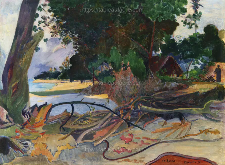 The Hibiscus Tree (Te burao) (1892) by Paul Gauguin apercu