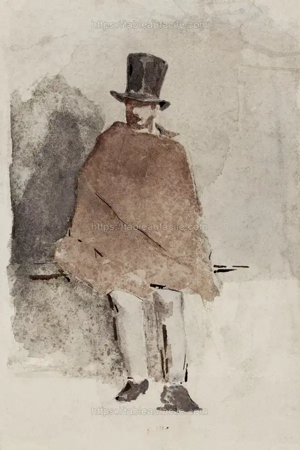 The Man in the Tall Hat (1858-1859) Edouard Manet. apercu
