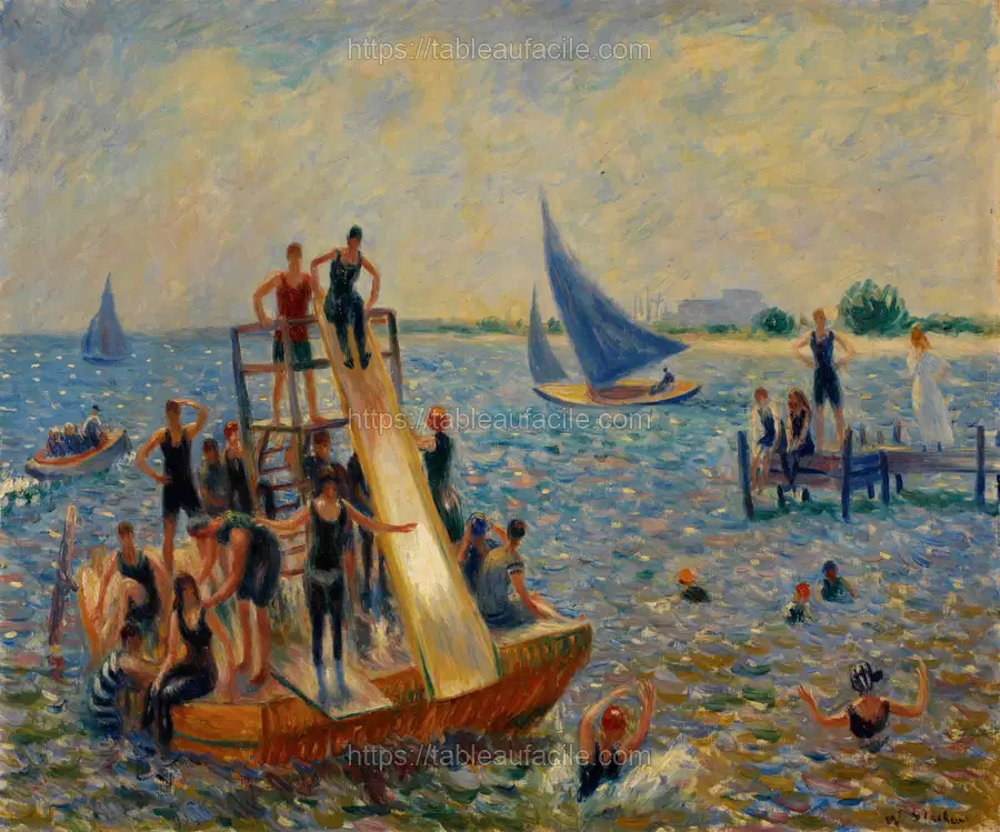 The Raft (1915) William James Glackens. apercu