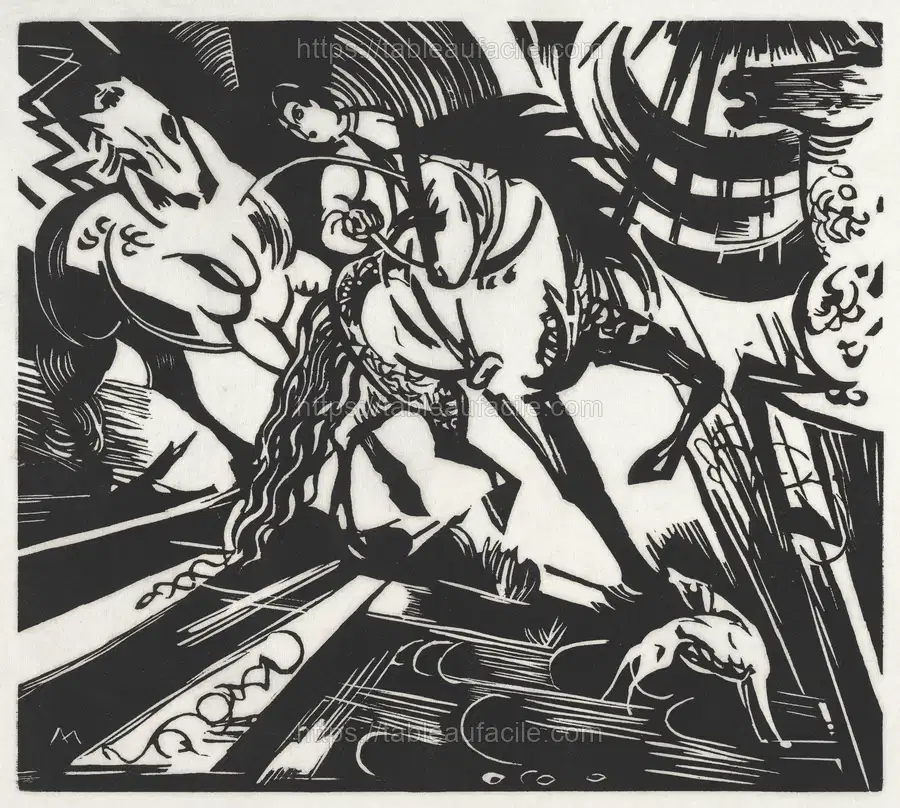 The Riding School (1913)  by Franz Marc apercu