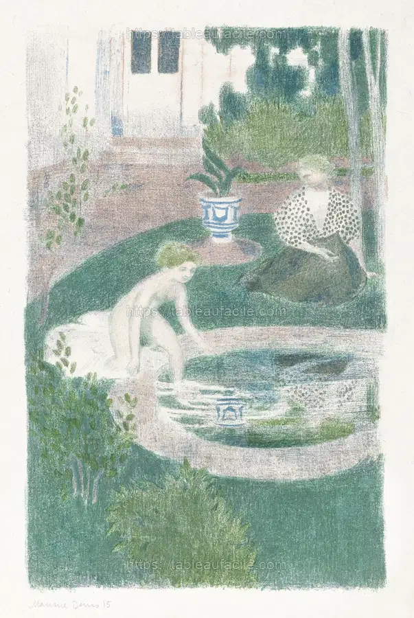 The reflection in the fountain (Le reflet dans la fontaine) (1897) by Maurice Denis apercu