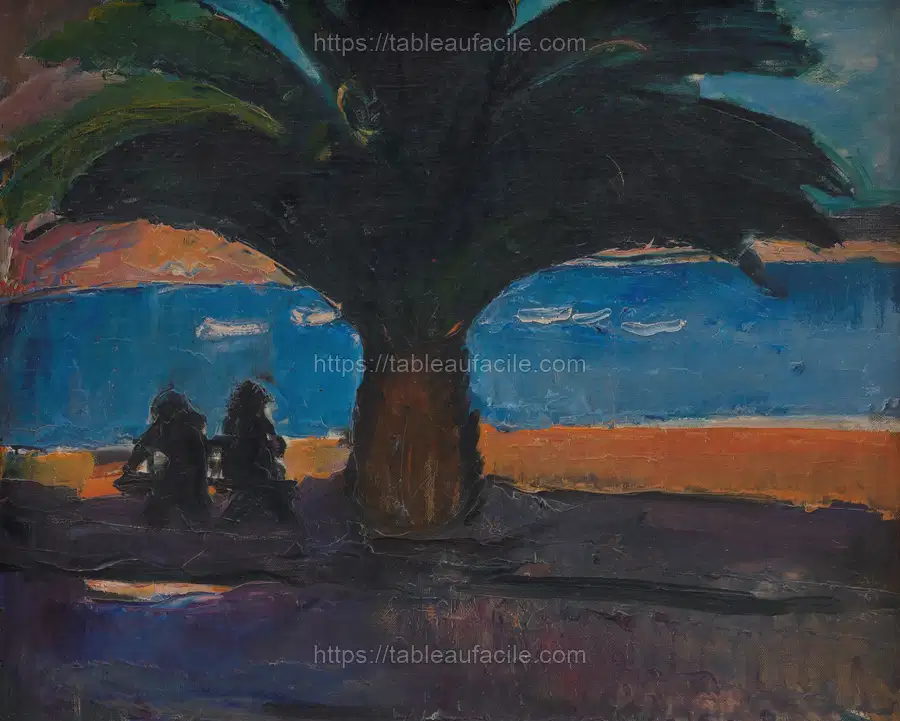 The thick palm. View from Villefranche by Jens Adolf Jerichau apercu