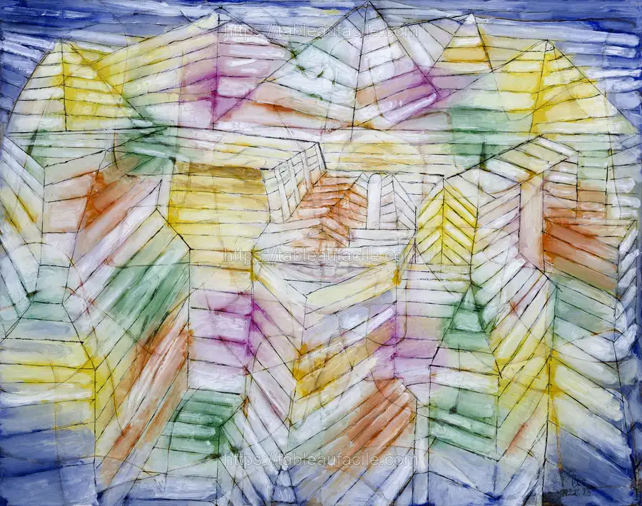 Theater–Mountain–Construction (1920) by Paul Klee apercu
