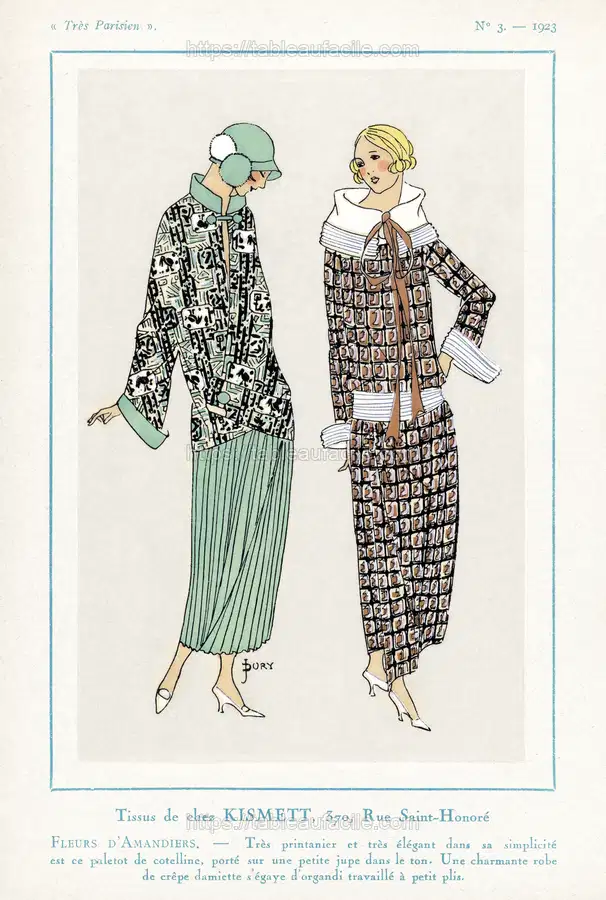 Tissus de Chez Kismett (1923) Très Parisien apercu
