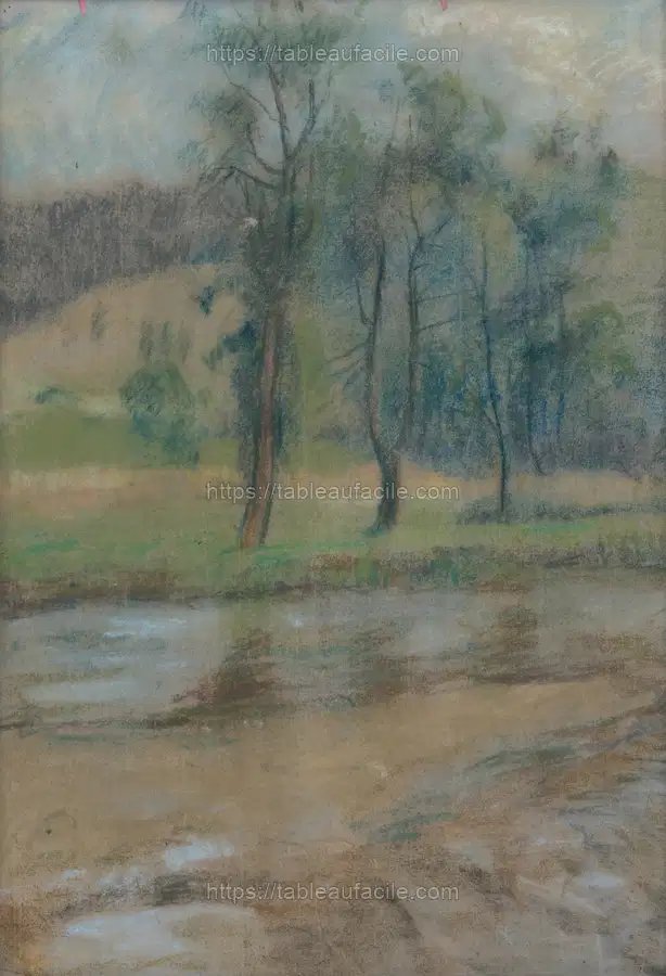 Trees by the river by Zolo Palugyay apercu