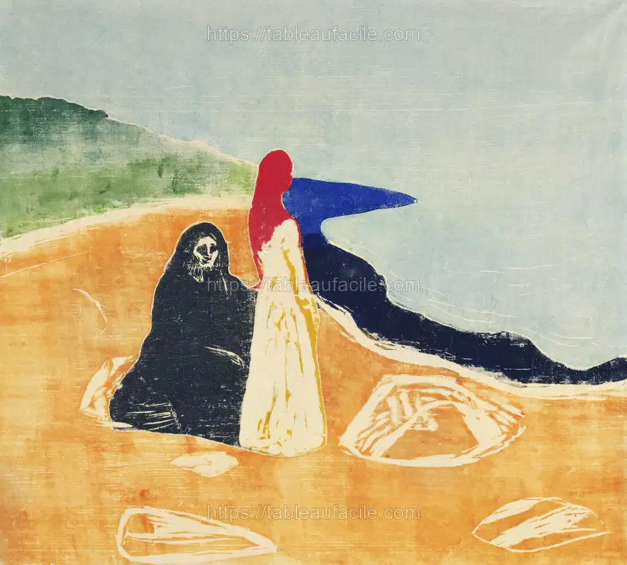 Two Women on the Shore (1898) by Edvard Munch 2 apercu