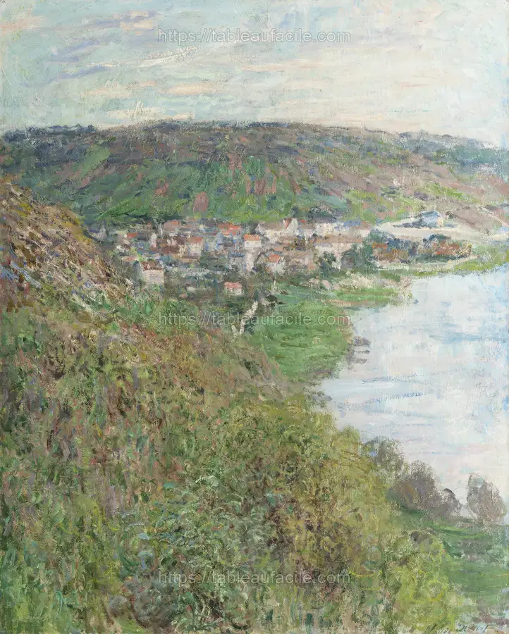 View of Vétheuil (1880) by Claude Monet. apercu