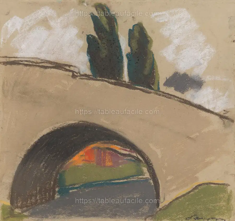 Village bridge over a river by Zolo Palugyay apercu