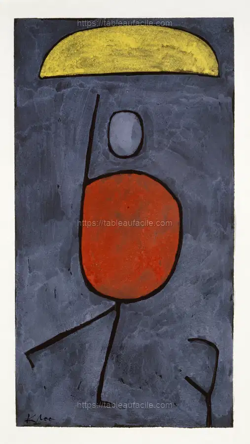 With umbrella (1939) painting in high resolution by Paul Klee apercu