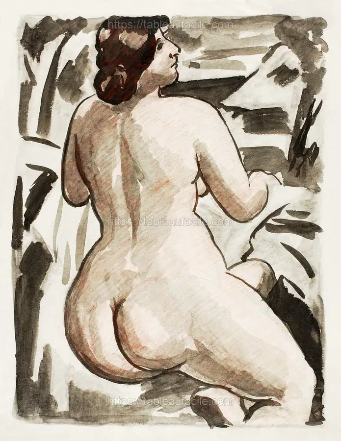 Woman showing her nude bum. Standing Female Nude by Carl Newman 2 apercu