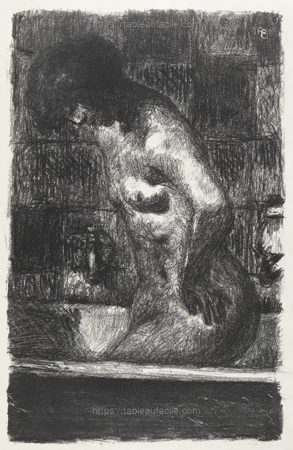 Woman standing in her bathtub (1925) by Pierre Bonnard apercu