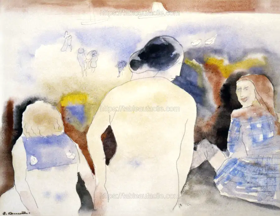 Woman with Black Hair and Two Children (1883–1935) Charles Demuth apercu
