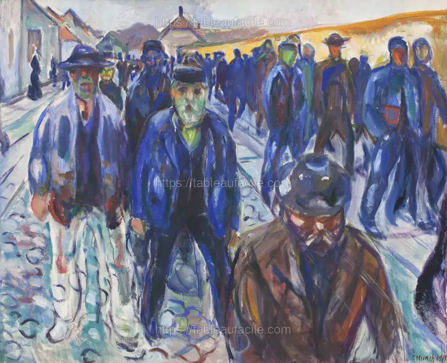 Workers on their Way Home by Edvard Munch apercu