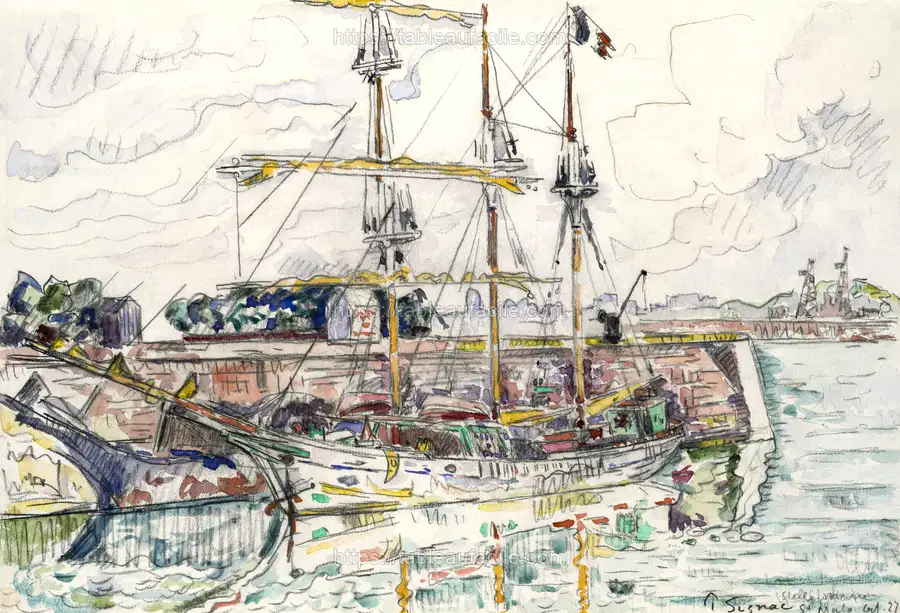 Docks at Saint Malo (1927) Paul Signac apercu