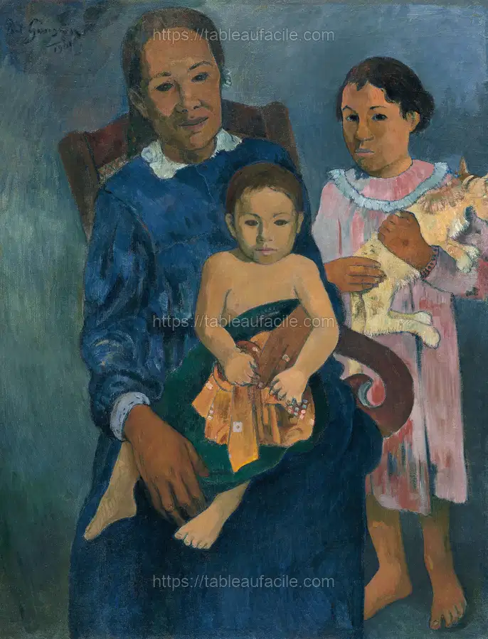 Polynesian Woman with Children (1901) by Paul Gauguin apercu