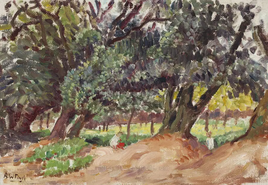 Puistokuva englannista, 1921, by Alfred William Finch apercu