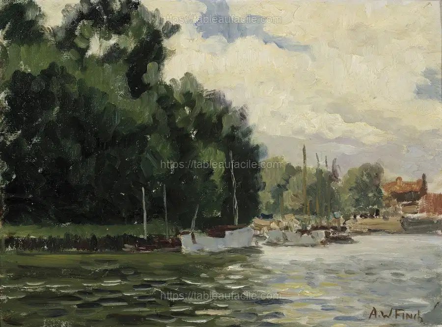 Richmond, thames, 1924, by Alfred William Finch apercu