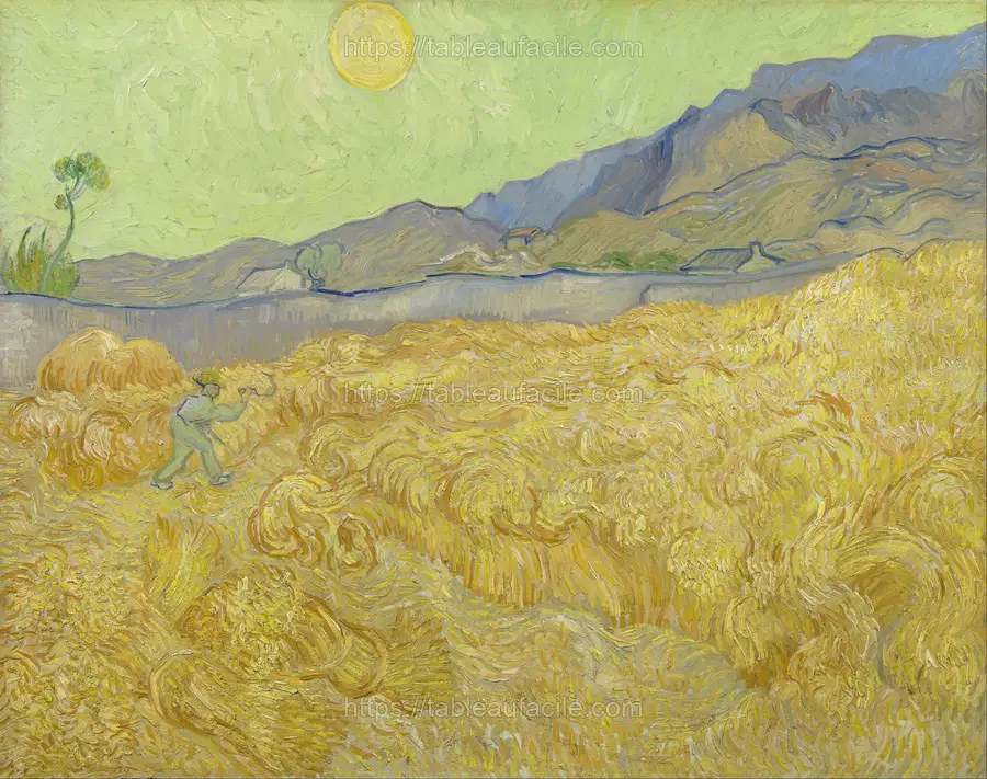 Vincent van Gogh - Wheatfield with a reaper apercu
