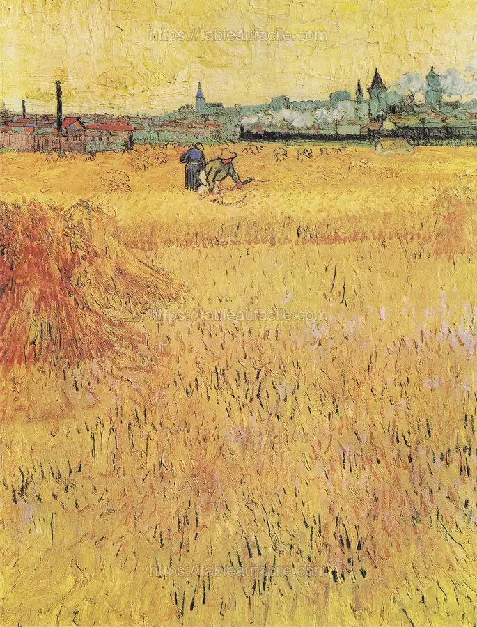Vincent van Gogh_s Wheat field with View of Arles (1888) apercu