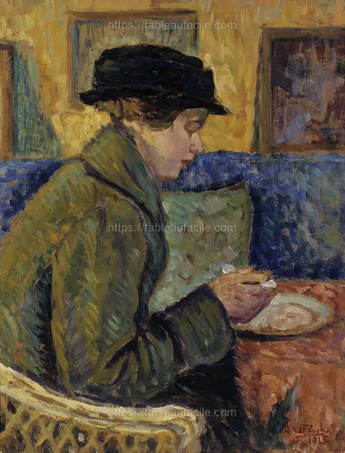 Woman in profile, 1915, by Alfred William Finch apercu