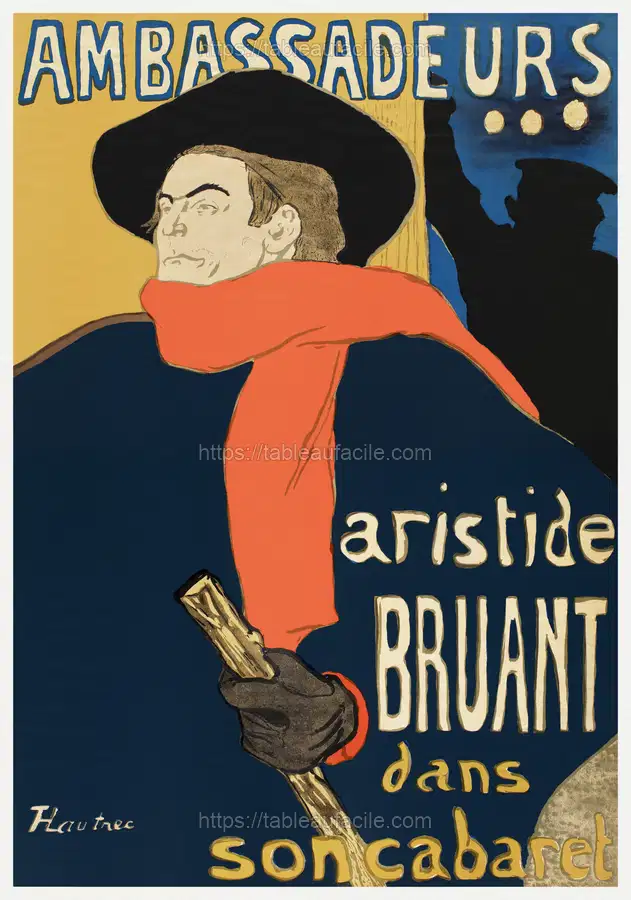 Ambassadeurs Aristide Bruant dans son cabaret (1892) Henri de Toulouse–Lautrec apercu