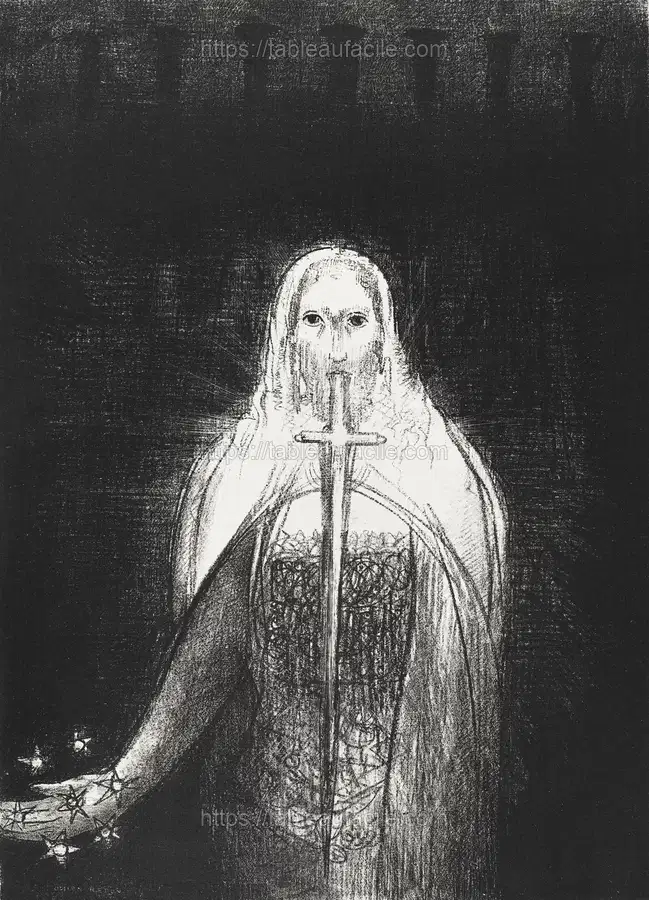 And He Had in His Right Hand Seven Stars, and Out of His Mouth Went a Sharp Two-Edged Sword (1899) by Odilon Redon apercu
