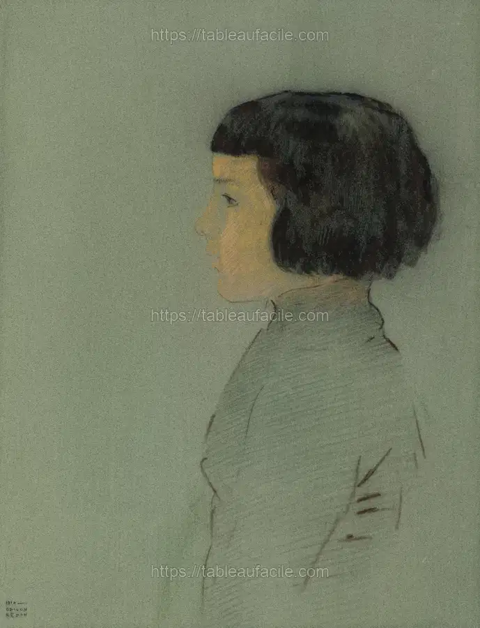 Young Woman in Profile (1910) by Odilon Redon apercu