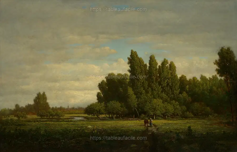 A Meadow Bordered by Trees by Théodore Rousseau apercu