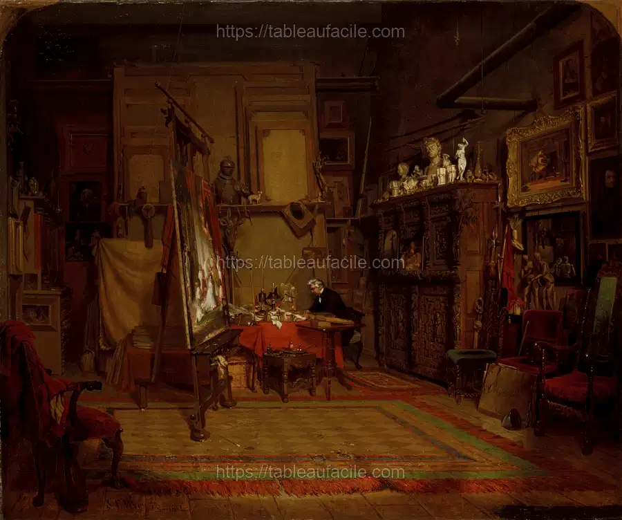 An Artist_s Studio by John Ferguson Weir apercu