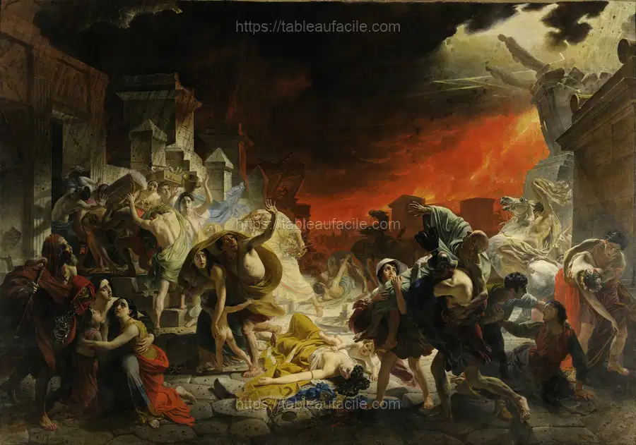 Briullov visited Pompeii in 1828 and made sketches depicting the AD 79 Vesuvius eruption apercu