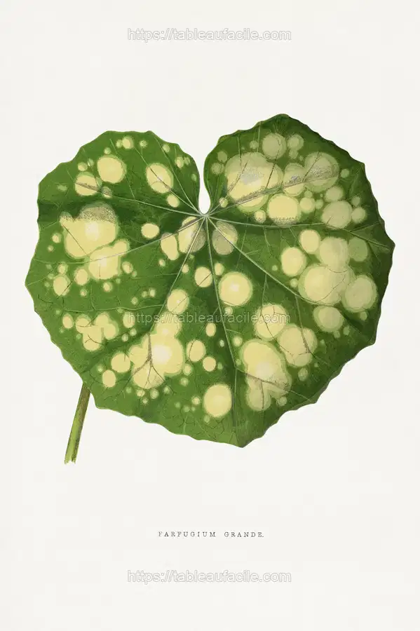 Farfugium Grande leaf illustration. 1865 edition of Les Plantes à Feuillage Coloré by Alexander Francis Lydon & Benjamin Fawsett. apercu