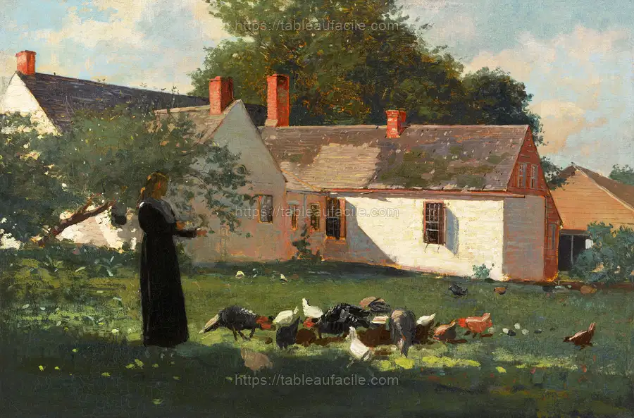 Farmyard Scene (ca. 1872–1874) by Winslow Homer apercu