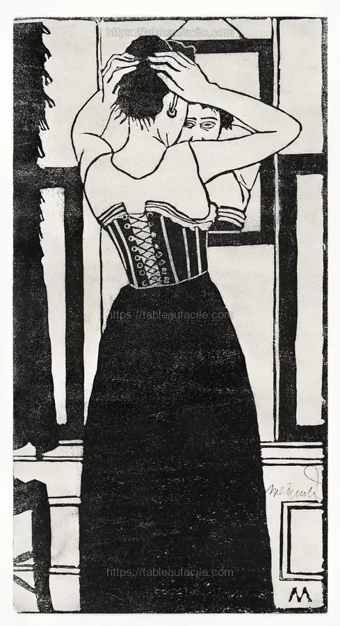 In front of the mirror (Voor de spiegel) (c.1899) by Samuel Jessurun de Mesquita apercu