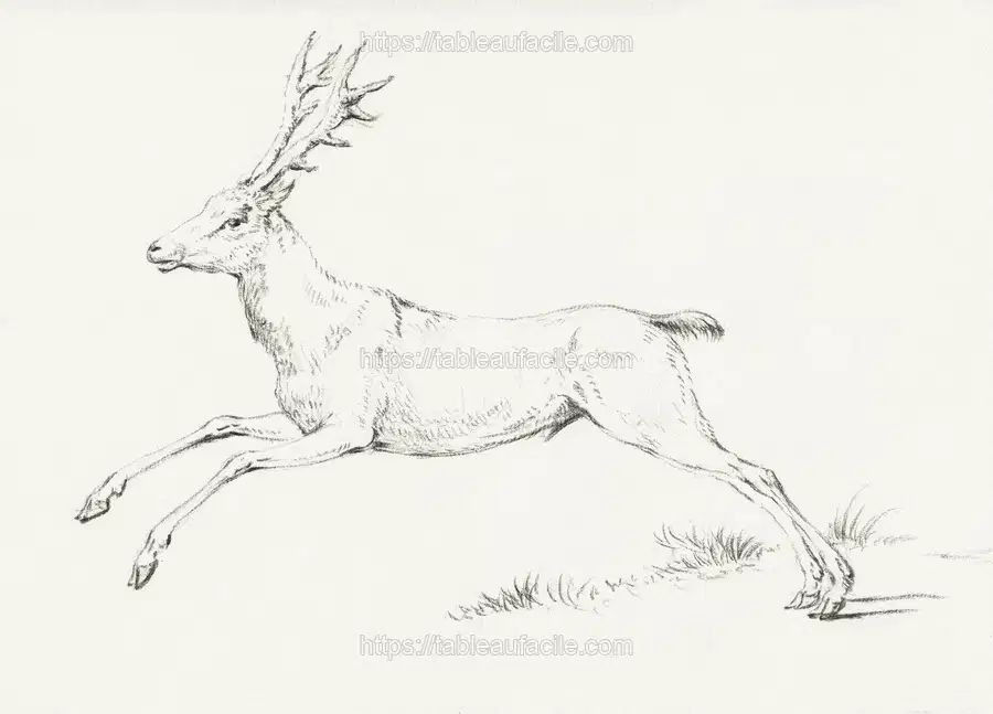 Jumping deer by Jean Bernard apercu